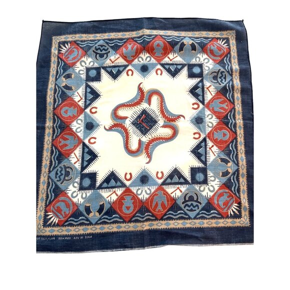 Cowboy Bandana Native American Tribal Southwestern Handkerchief Western Scarf - Picture 8 of 8